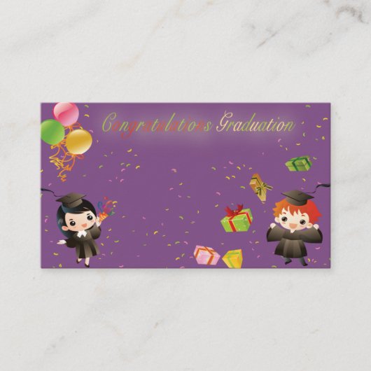 Gefeliciteerd met creditcard voor afstuderen contactkaartje (Voorkant)