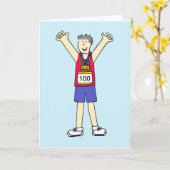 Gefeliciteerd met de 100e marathon, voor Hem. Kaart (Gele Bloem)