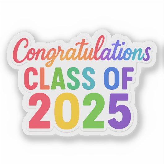 Gefeliciteerd met de 2025 Vibrant Sticker (Voorkant)