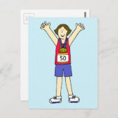 Gefeliciteerd met de 50ste marathon voor haar briefkaart (Voorkant / Achterkant)