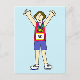 Gefeliciteerd met de 50ste marathon voor haar briefkaart