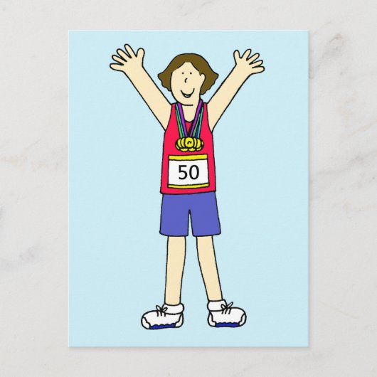 Gefeliciteerd met de 50ste marathon voor haar briefkaart (Voorkant)
