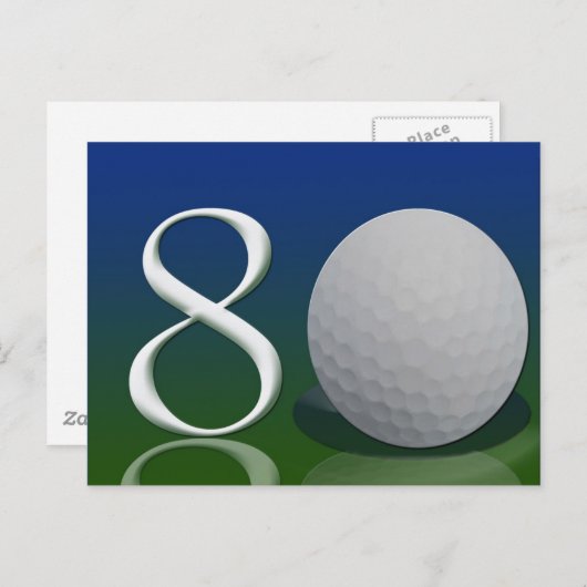 Gefeliciteerd met de 80 jaar oude golfmoer briefkaart (Voorkant / Achterkant)