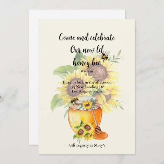 Gefeliciteerd met de aankondiging van je baby honi (Voorkant / Achterkant)