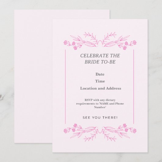 Gefeliciteerd met de aanstaande bruid kaart (Voorkant / Achterkant)