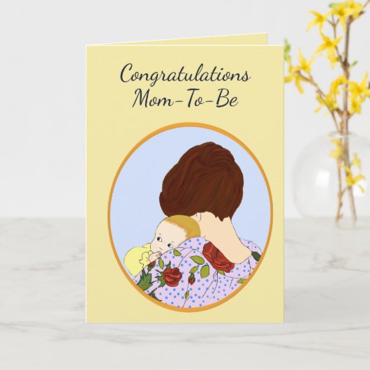 Gefeliciteerd met de aanstaande moeder kaart (Gele Bloem)