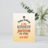 Gefeliciteerd met de aardigste persoon ter wereld briefkaart (Staand voorkant)