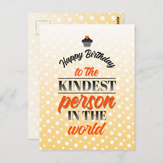 Gefeliciteerd met de aardigste persoon ter wereld briefkaart (Voorkant / Achterkant)