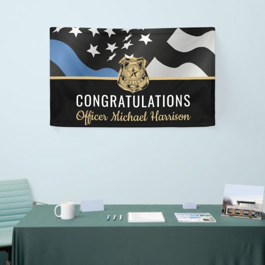 Gefeliciteerd met de academie van de politie spandoek (Beurs)