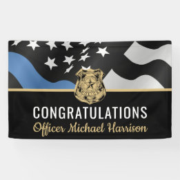 Gefeliciteerd met de academie van de politie spandoek