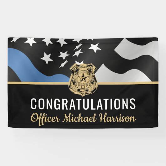 Gefeliciteerd met de academie van de politie spandoek (Horizontaal)