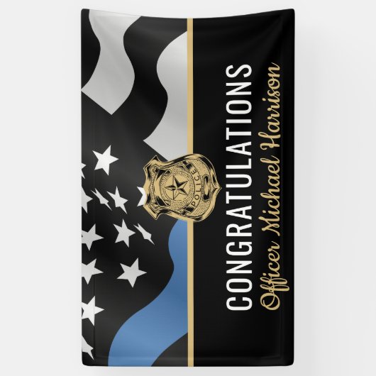 Gefeliciteerd met de academie van de politie spandoek (Verticaal)