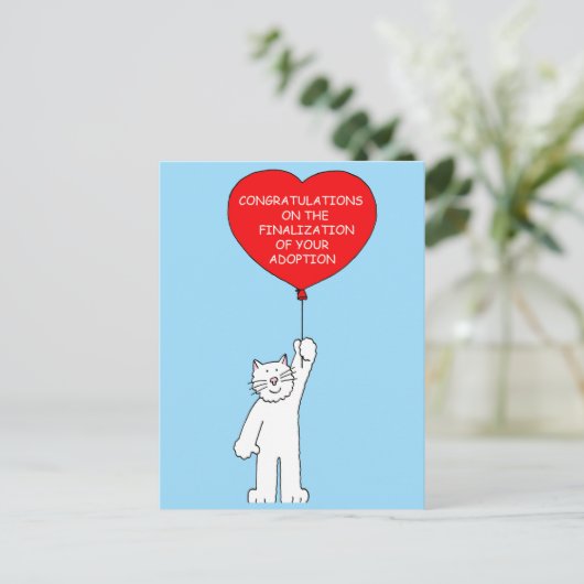 Gefeliciteerd met de adoptie briefkaart (Staand voorkant)