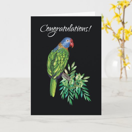 Gefeliciteerd met de adoptie van een nieuwe papega kaart (Gele Bloem)