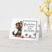 Gefeliciteerd met de adoptie van je nieuwe hond kaart (Gele Bloem)