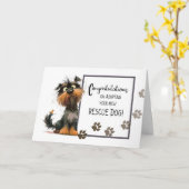 Gefeliciteerd met de adoptie van je nieuwe hond kaart (Gele Bloem)