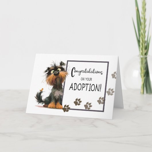 Gefeliciteerd met de Adoptie van Uw Reddingshond Kaart (Voorkant)