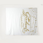 Gefeliciteerd Met De Afgestudeerde Goud En Witte A Wandkleed (Voorkant (horizontaal))
