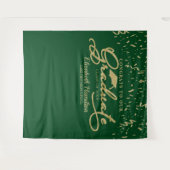 Gefeliciteerd met de afgestudeerde gouden en groen wandkleed (Voorkant (horizontaal))
