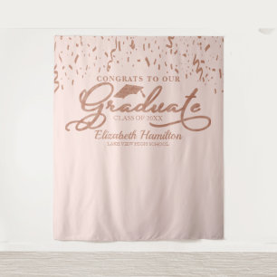 Gefeliciteerd met de afgestudeerde roze gouden roz wandkleed