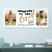 Gefeliciteerd met de Afstudeerder Black & Gold Gra Spandoek (Beurs)