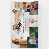 Gefeliciteerd met de Afstuderen 6 fotocollage Spandoek (Verticaal)