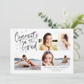 Gefeliciteerd met de afstuderen fotoaankondiging aankondiging (Staand voorkant)