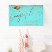 Gefeliciteerd met de Afstuderen Gold Confetti op A Spandoek (Insitu)