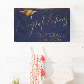 Gefeliciteerd met de Afstuderen gouden Confetti vo Spandoek (Insitu)