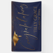 Gefeliciteerd met de Afstuderen gouden Confetti vo Spandoek (Verticaal)