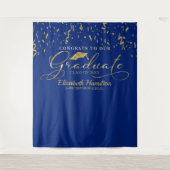 Gefeliciteerd met de Afstuderen gouden en blauwe a Wandkleed (Voorkant)