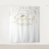 Gefeliciteerd met de Afstuderen gouden en witte ac Wandkleed (Voorkant)