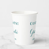 Gefeliciteerd met de Afstuderen Groen & Wit Papieren Bekers (Links)