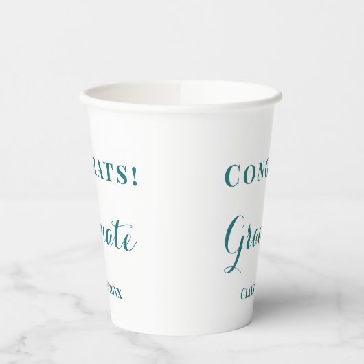 Gefeliciteerd met de Afstuderen Groen & Wit Papieren Bekers (Links)