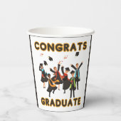 Gefeliciteerd met de Afstuderen papieren bekers (Achterkant)