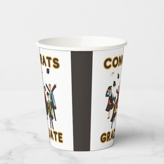 Gefeliciteerd met de Afstuderen papieren bekers (Links)