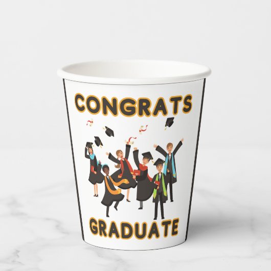 Gefeliciteerd met de Afstuderen papieren bekers (Voorkant)