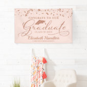 Gefeliciteerd met de Afstuderen Roos Gold Pink Blu Spandoek (Insitu)