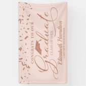 Gefeliciteerd met de Afstuderen Roos Gold Pink Blu Spandoek (Verticaal)