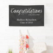 Gefeliciteerd met de Afstuderen Trendy Chalkboard  Spandoek (Insitu)