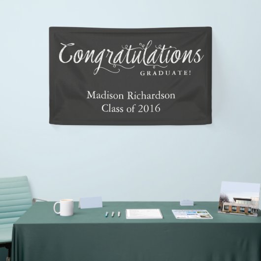 Gefeliciteerd met de Afstuderen Trendy Chalkboard Spandoek (Beurs)