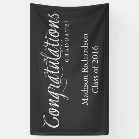 Gefeliciteerd met de Afstuderen Trendy Chalkboard  Spandoek (Verticaal)