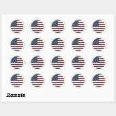 Gefeliciteerd met de Amerikaanse vlag Ronde Sticker (Vel)