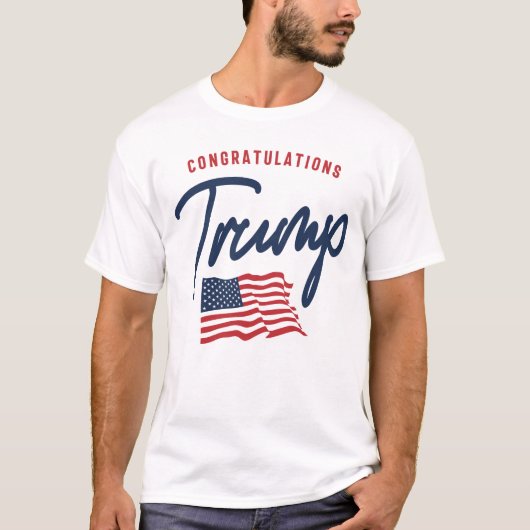 Gefeliciteerd met de Amerikaanse vlag T-shirt (Voorkant)