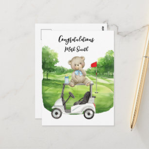 Gefeliciteerd met de baby golfer Het is een jongen Briefkaart