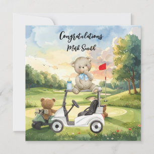 Gefeliciteerd met de baby golfer Het is een jongen Kaart