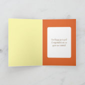 Gefeliciteerd met de babyjongen oranje geel kaart (Binnen)