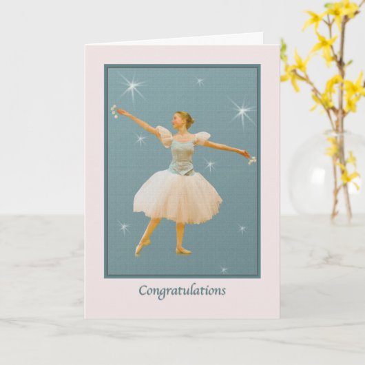 Gefeliciteerd met de ballet dans overweging kaart (Gele Bloem)
