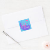Gefeliciteerd met de ballon Eid Mubarak Vierkante Sticker (Envelop)