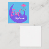 Gefeliciteerd met de ballon Eid Mubarak Vierkante Visitekaartje (Voorkant / Achterkant)